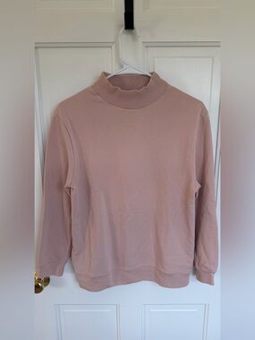 Varley Pink Open Back Mock Neck Sweatshirt Pullover Size Small